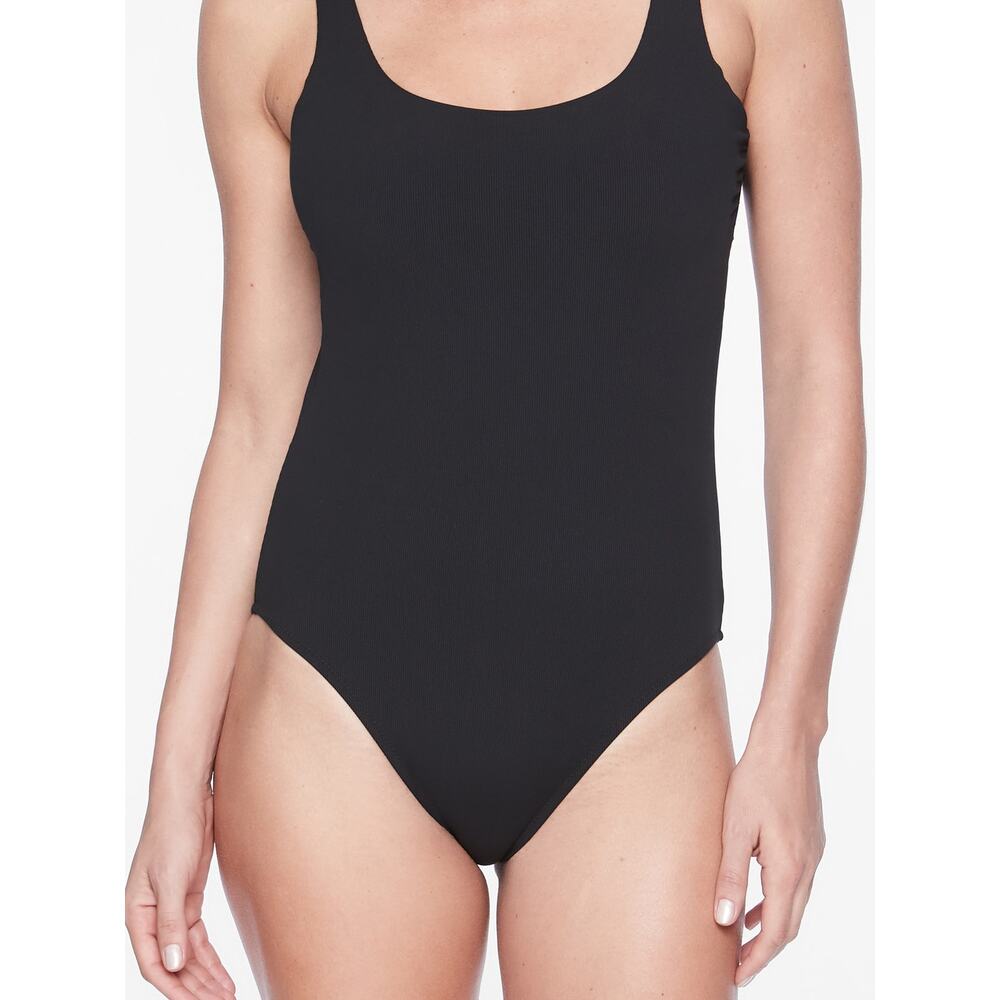 Athleta Black Cloudbreak Rib Scoop Neck One Piece Swimsuit Size Large Tall